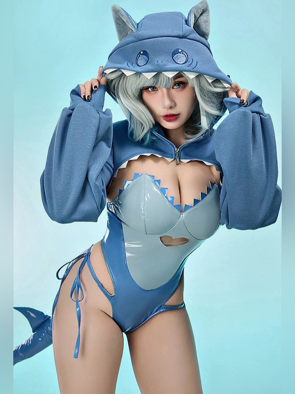 NIB Blue Shark Cosplay Costume Comic Con Halloween Ships Same/Next Day